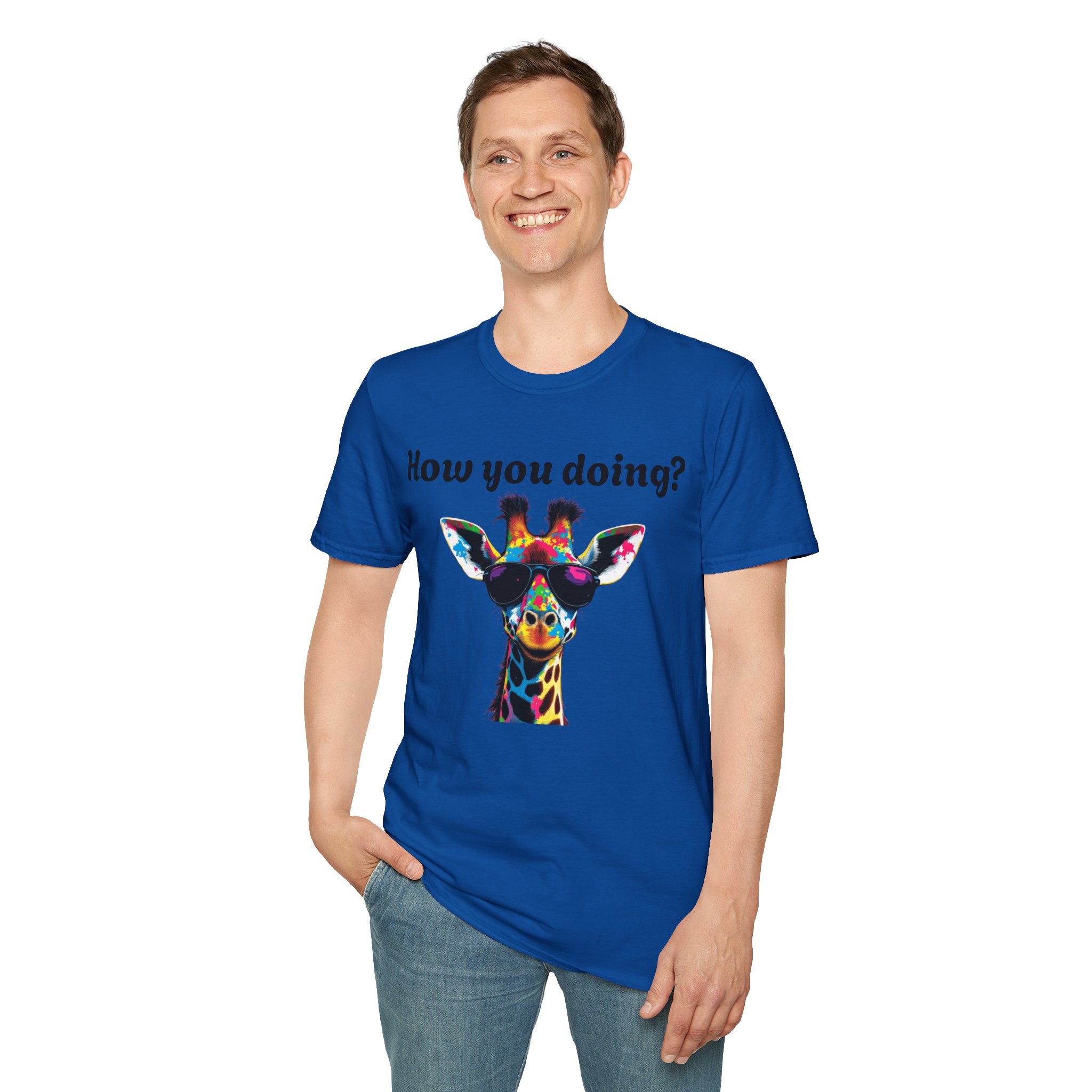 Colorful Giraffe T-Shirt: Fun Animal Tee, Gift for Animal Lovers, Quirky Statement Shirt, Cute Graphic Tee, Unique Birthday Present
