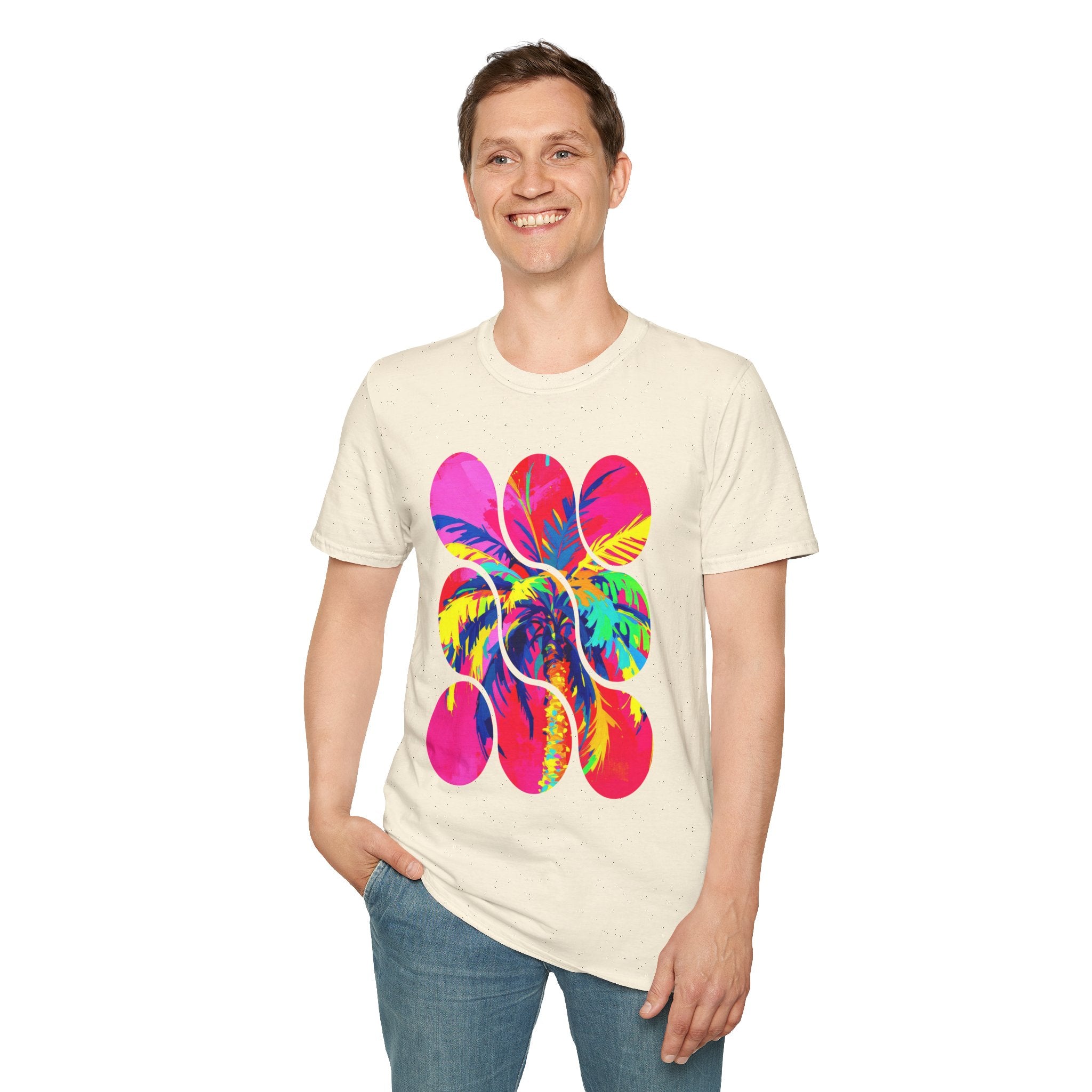 Vibrant Tropical T-Shirt, Beachwear, Summer Apparel, Casual Outfit, Gift for Friends, Festival Fashion