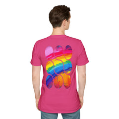 Vibrant Rainbow Softstyle T-Shirt, Unisex Pride Tee, LGBTQ+ Apparel, Colorful Casual Wear, Summer Festival Shirt