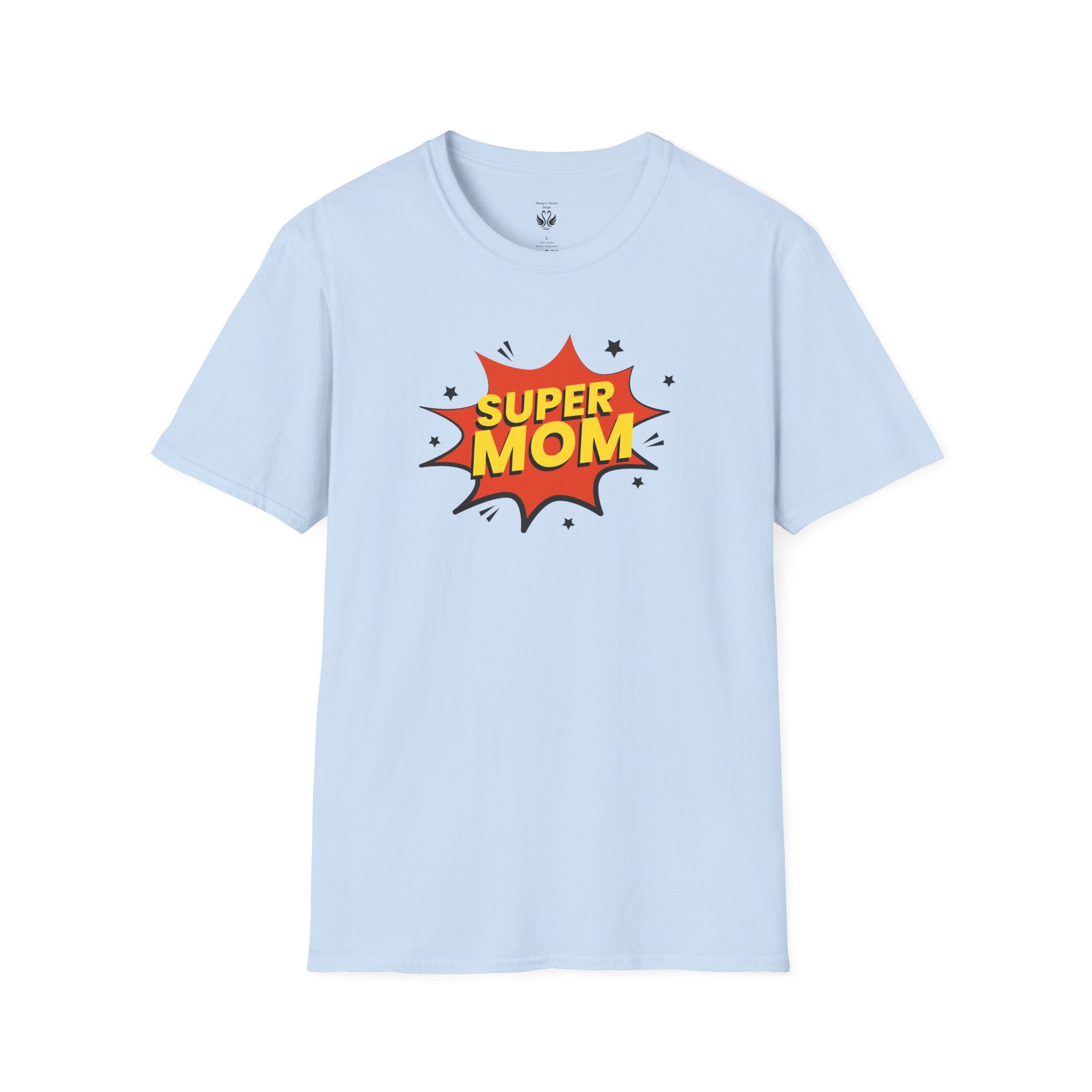 Super Mom Unisex Softstyle T-Shirt | Gift for Mother's Day, Funny Mom Tee, Birthday Present for Mom, Family Apparel, Casual Wear