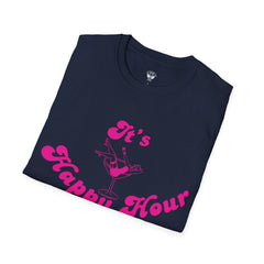 Happy Hour Unisex T-Shirt, Fun Cocktail Shirt, Gift for Party Lovers, Birthday Celebration Tee, Summer Party Outfit