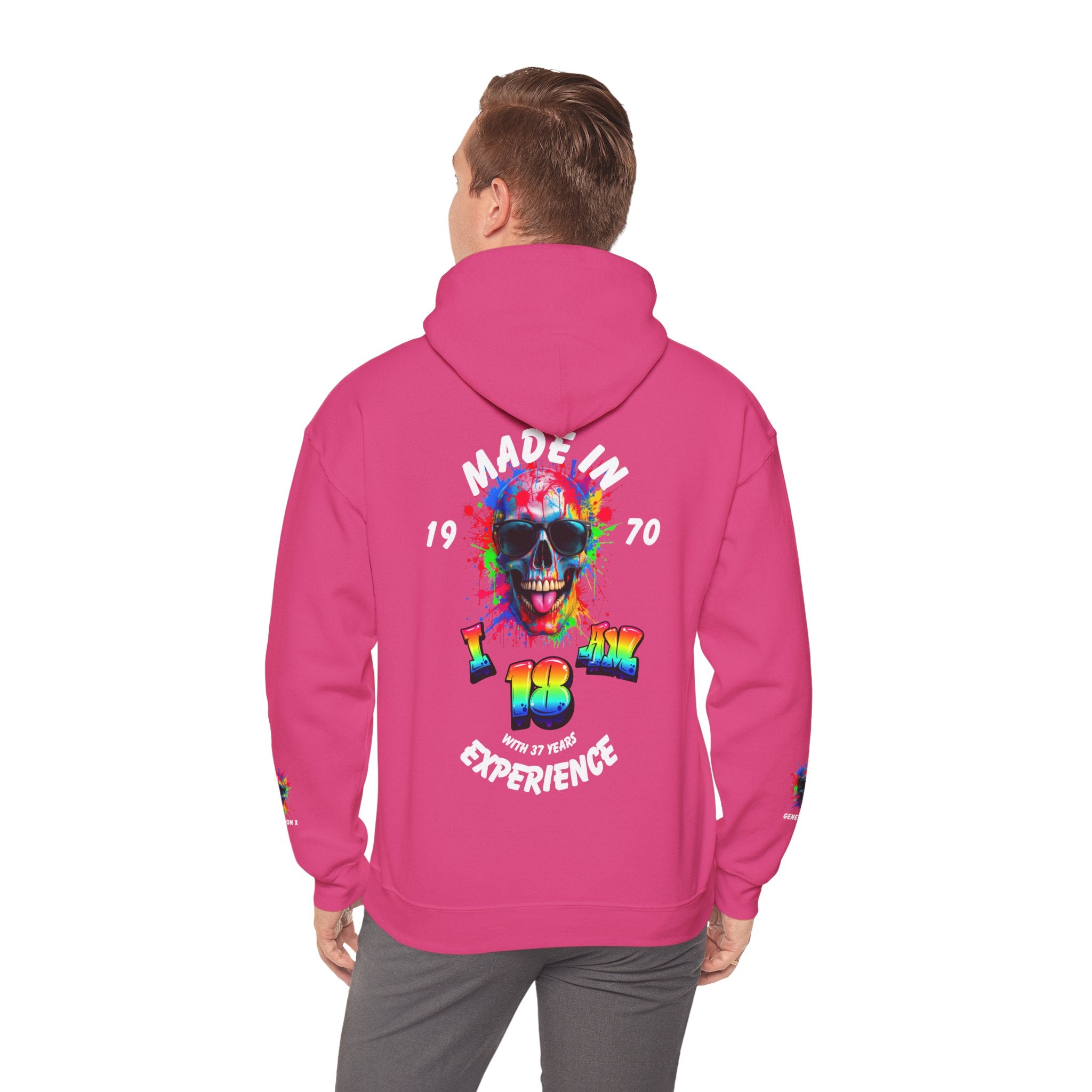 Colorful Retro Skull Hoodie, Unisex Heavy Blend Sweatshirt, Gift for Birthday, Casual Wear, Vintage Style