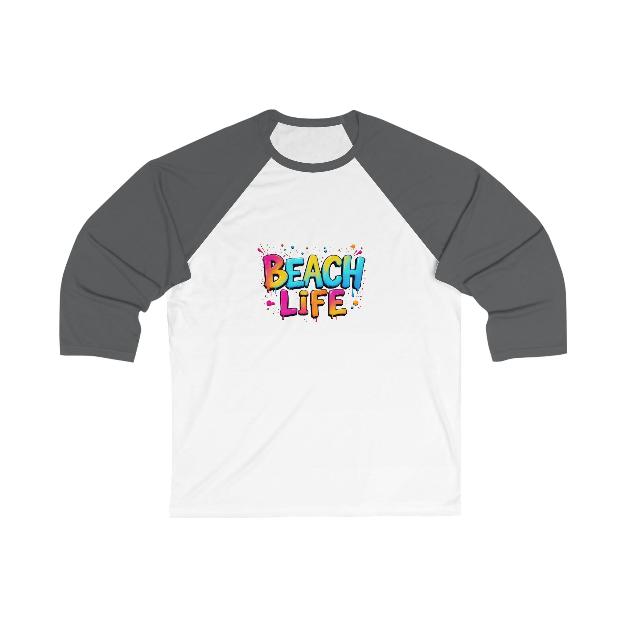 Beach Life Unisex 3/4 Sleeve Baseball Tee | Casual Summer Top, Beachwear, Holiday Gift, Fun T-Shirt, Vacation Outfit