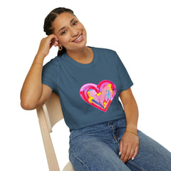 Heart Beat Unisex T-Shirt, Colorful Love Tee, Casual Graphic Tee, Gift for Friends, Valentine's Day Shirt