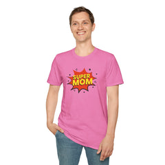 Super Mom Unisex Softstyle T-Shirt | Gift for Mother's Day, Funny Mom Tee, Birthday Present for Mom, Family Apparel, Casual Wear