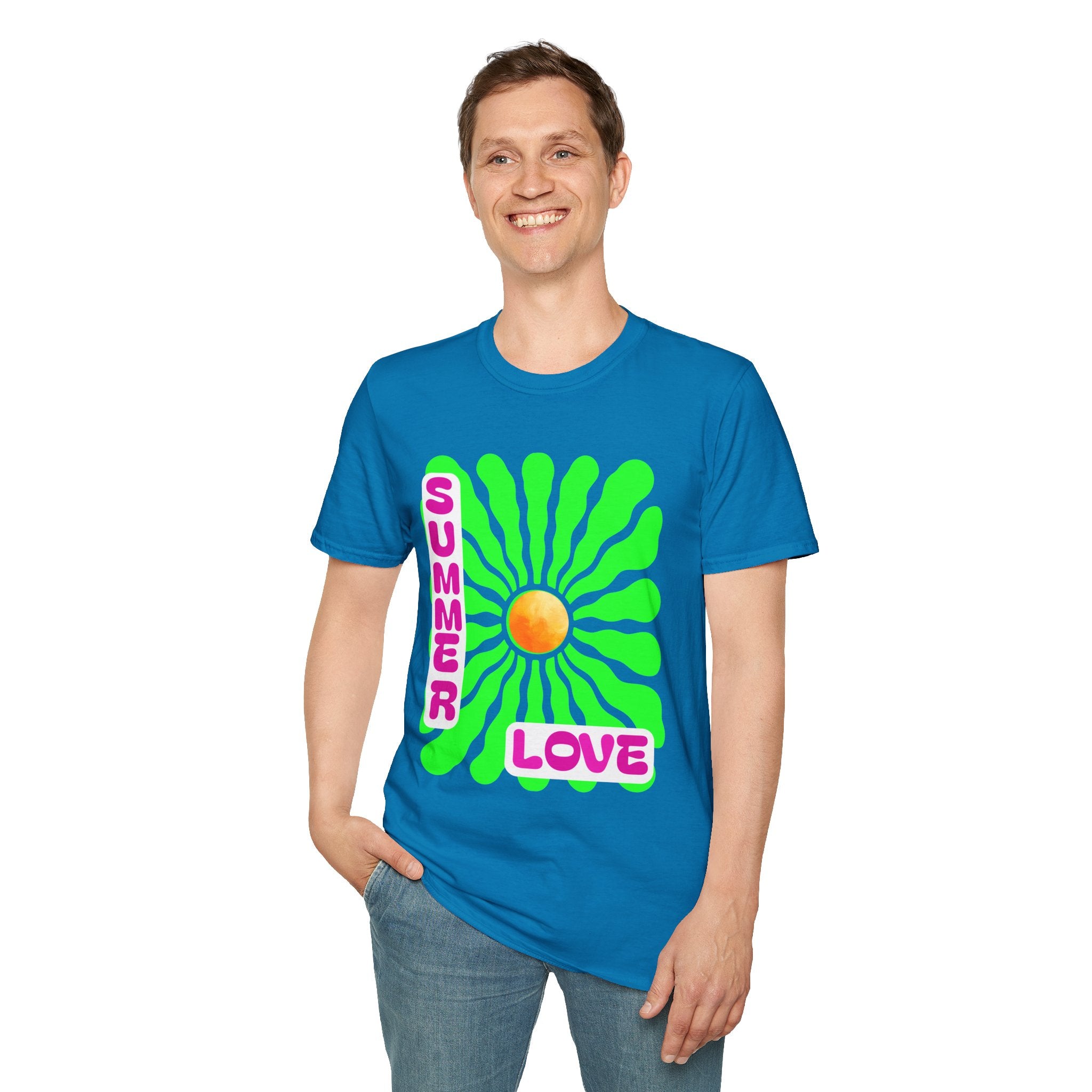 Retro Summer Love T-Shirt | Unisex, Colorful Graphic Tee, Perfect for Festivals, Beach Days, and Summer Celebrations