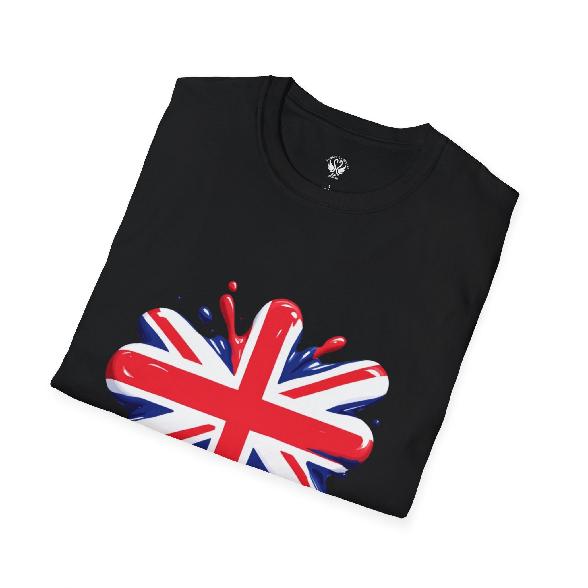 Union Jack Splash T-Shirt, UK Pride Shirt, Travel Souvenir Tee, Cultural Heritage Fashion, Gift for England Fans