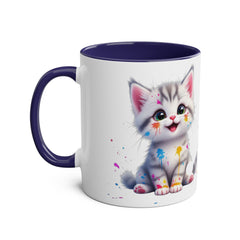 Cute Cat Two-Tone Coffee Mug for Cat Lovers