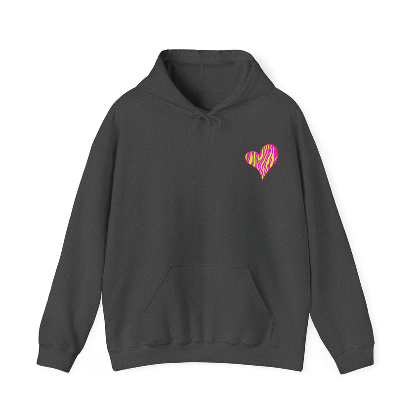 Vibrant Heart Print Hoodie - Funky Sweatshirt for Cozy Days, Perfect for Gifts, Casual Wear, Festivals, and Everyday Comfort