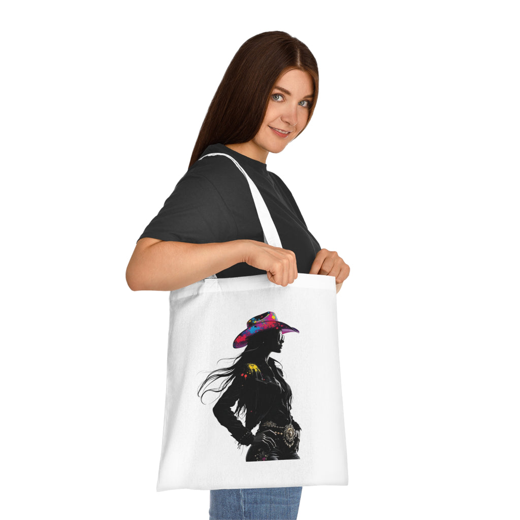 Cowgirl Spirit Cotton Tote Bag | Fun, Stylish, Eco-Friendly Bag for Farmers Markets, Beach Days, Shopping, Gifts