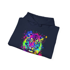Colorful Tiger Hoodie – Unisex Heavy Blend™, Rainbow Tiger Sweatshirt, Graphic Hoodie, Animal Lover Gift, Unique Hooded Sweatshirt