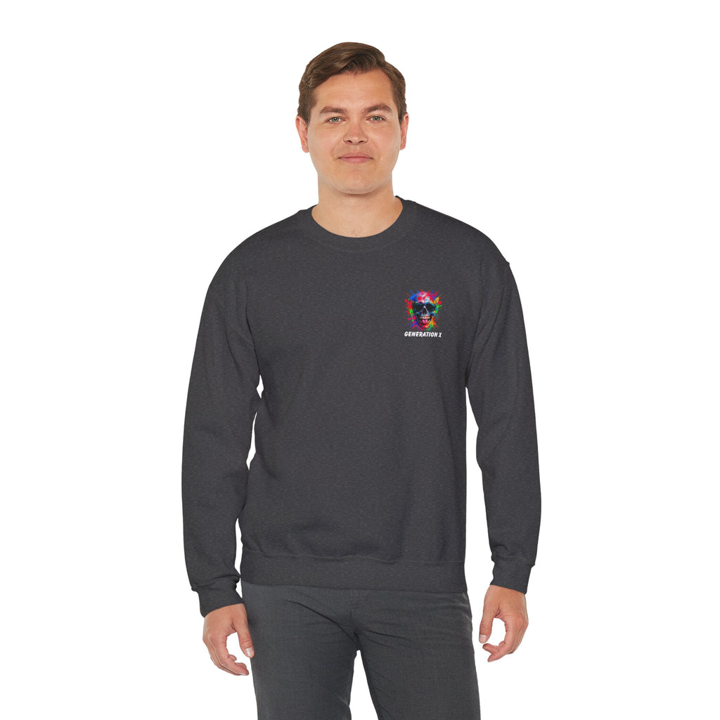Vibrant Skull Sweatshirt - Unisex Crewneck, Colorful Graphic, Perfect for Casual Wear, Gifts for Friends, Halloween & Parties