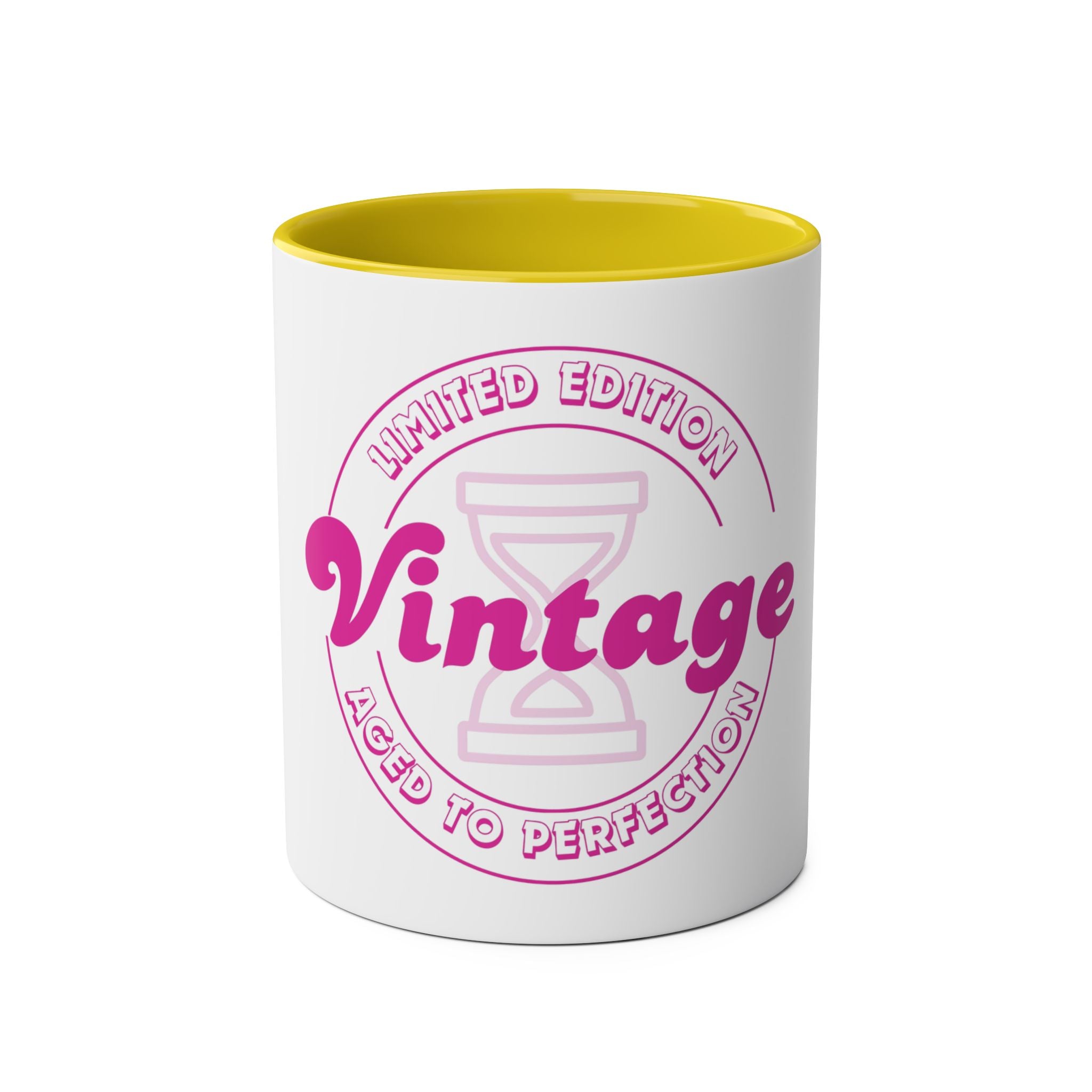 Vintage Two-Tone Coffee Mug, Unique Limited Edition Cup for Coffee Lovers, Gifts for Birthdays, Mother's Day, and Retro Collectors