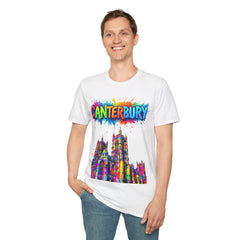 Canterbury Colorful T-Shirt | Vibrant Graphic Tee, Unisex Fashion, Travel Souvenir, Art Lovers Gift, Summer Wardrobe Essential