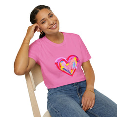 Heart Beat Unisex T-Shirt, Colorful Love Tee, Casual Graphic Tee, Gift for Friends, Valentine's Day Shirt