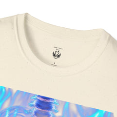 Iridescent Skeleton Tee - Unisex Softstyle T-Shirt, Graphic Tee, Trendy Wear, Halloween Costume, Edgy Fashion, Unique Gift