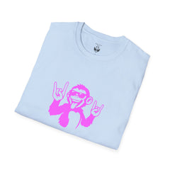 Rockin' Monkey Unisex Softstyle T-Shirt | Fun Graphic Tee | Great Gift for Music Lovers | Perfect for Parties & Casual Wear
