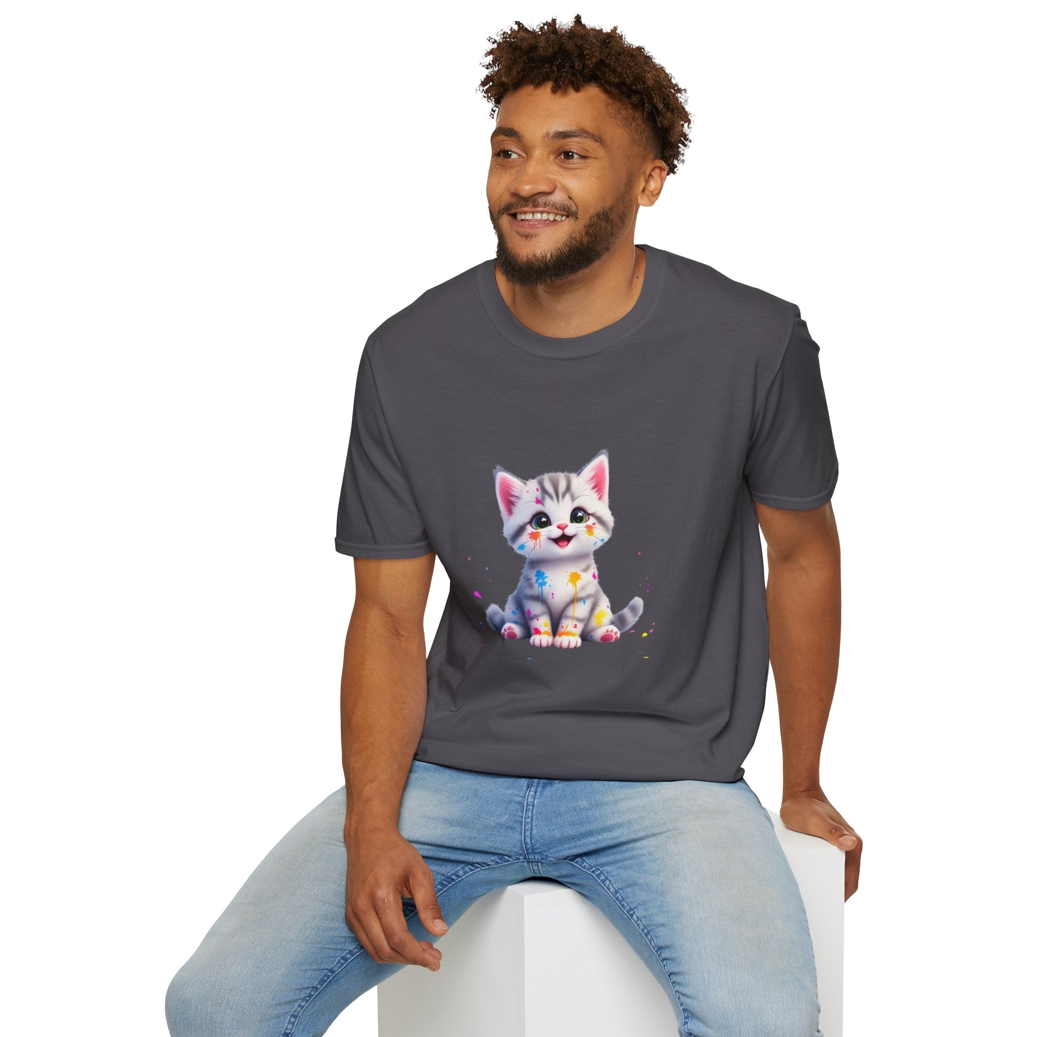 Cute Kitten Unisex Softstyle T-Shirt | Adorable Cat Tee for Animal Lovers, Gift for Birthdays, Pet Lovers, Fun Fashion, Everyday Wear
