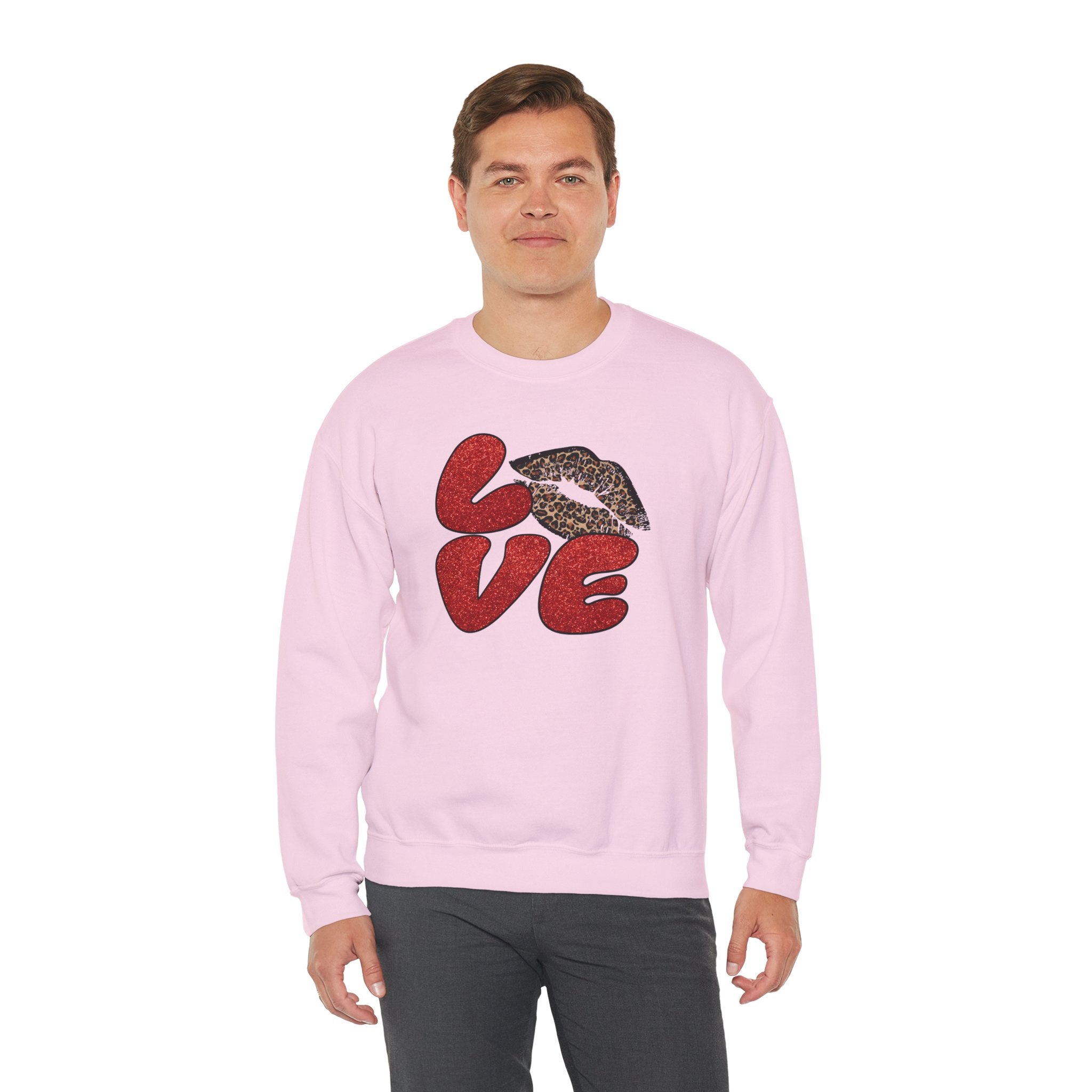 Love Graphic Sweatshirt, Cozy Crewneck for Couples, Valentine's Day Gift, Trendy Casual Wear, Fashionable Lounge Top