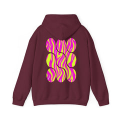 Vibrant Heart Print Hoodie - Funky Sweatshirt for Cozy Days, Perfect for Gifts, Casual Wear, Festivals, and Everyday Comfort