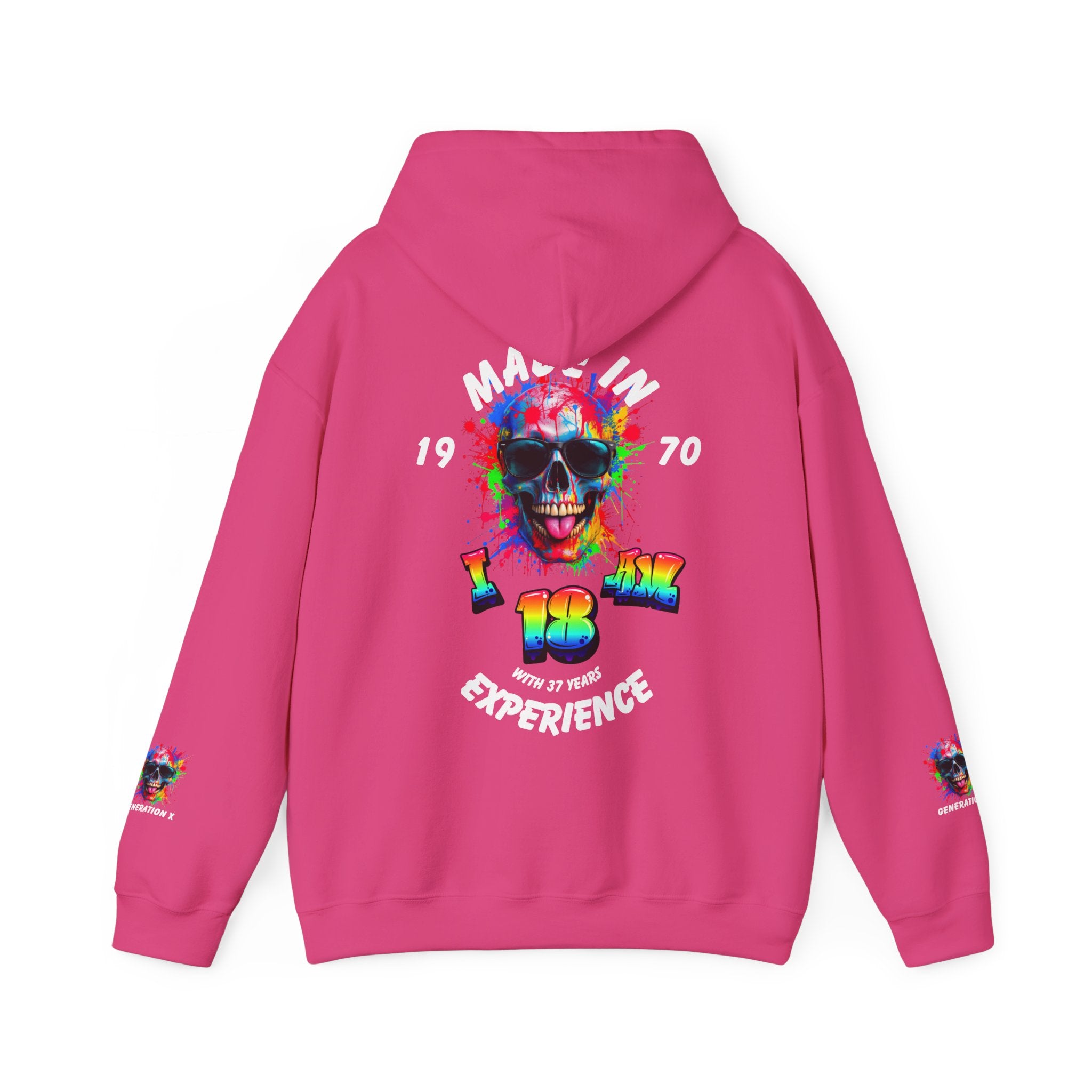 Colorful Retro Skull Hoodie, Unisex Heavy Blend Sweatshirt, Gift for Birthday, Casual Wear, Vintage Style