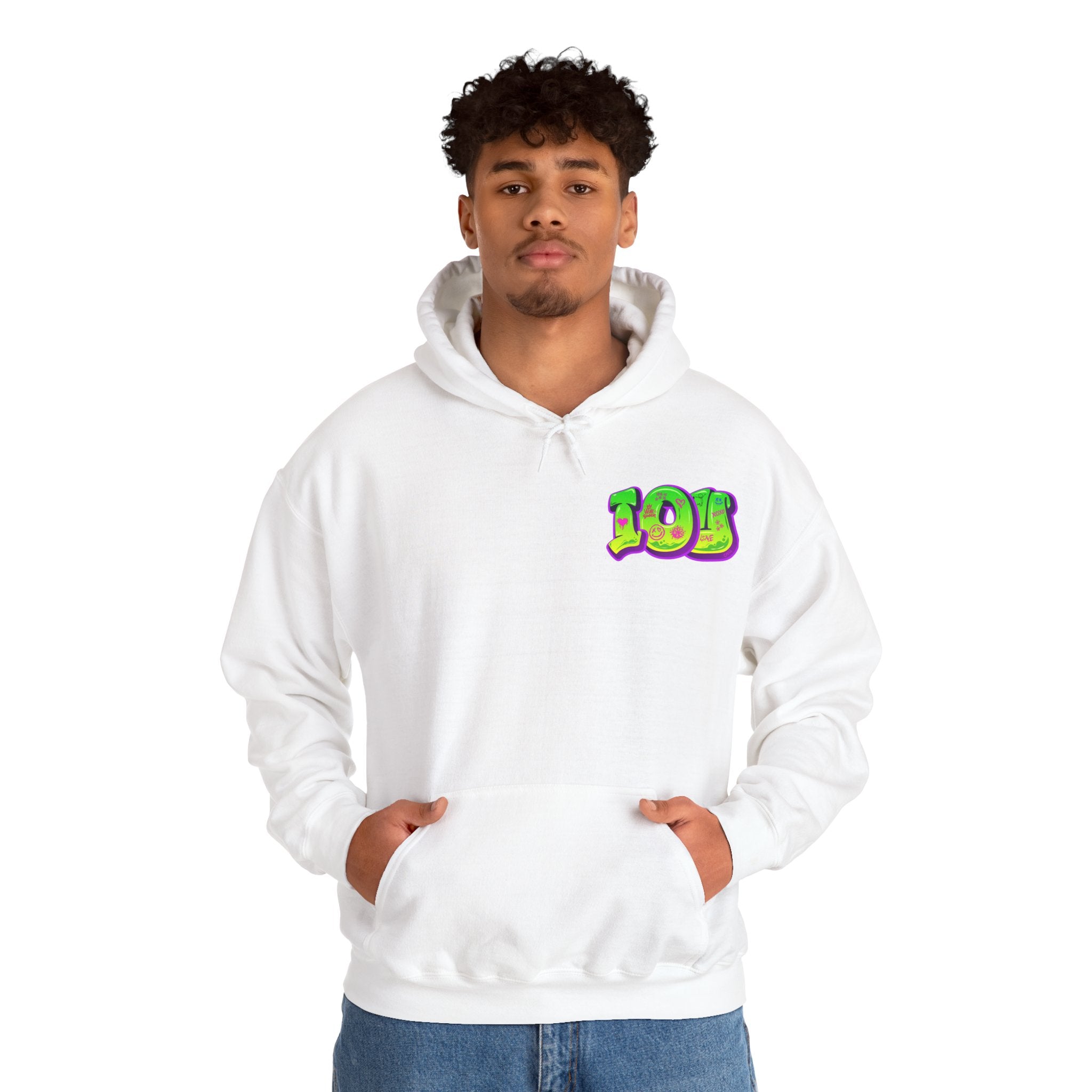 Colorful Graffiti Hoodie, Unisex Heavy Blend™ Sweatshirt, Streetwear Style, Trendy Gift for Teens, Casual Wear, Festive Fashion, [...]