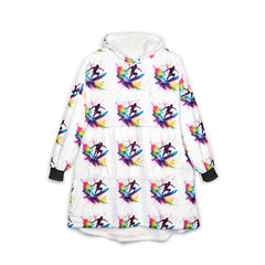 Colourful Surfer Unisex Hooded Blanket - Cozy & Fun for All Ages