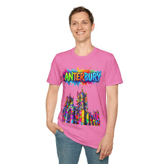 Canterbury Colorful T-Shirt | Vibrant Graphic Tee, Unisex Fashion, Travel Souvenir, Art Lovers Gift, Summer Wardrobe Essential