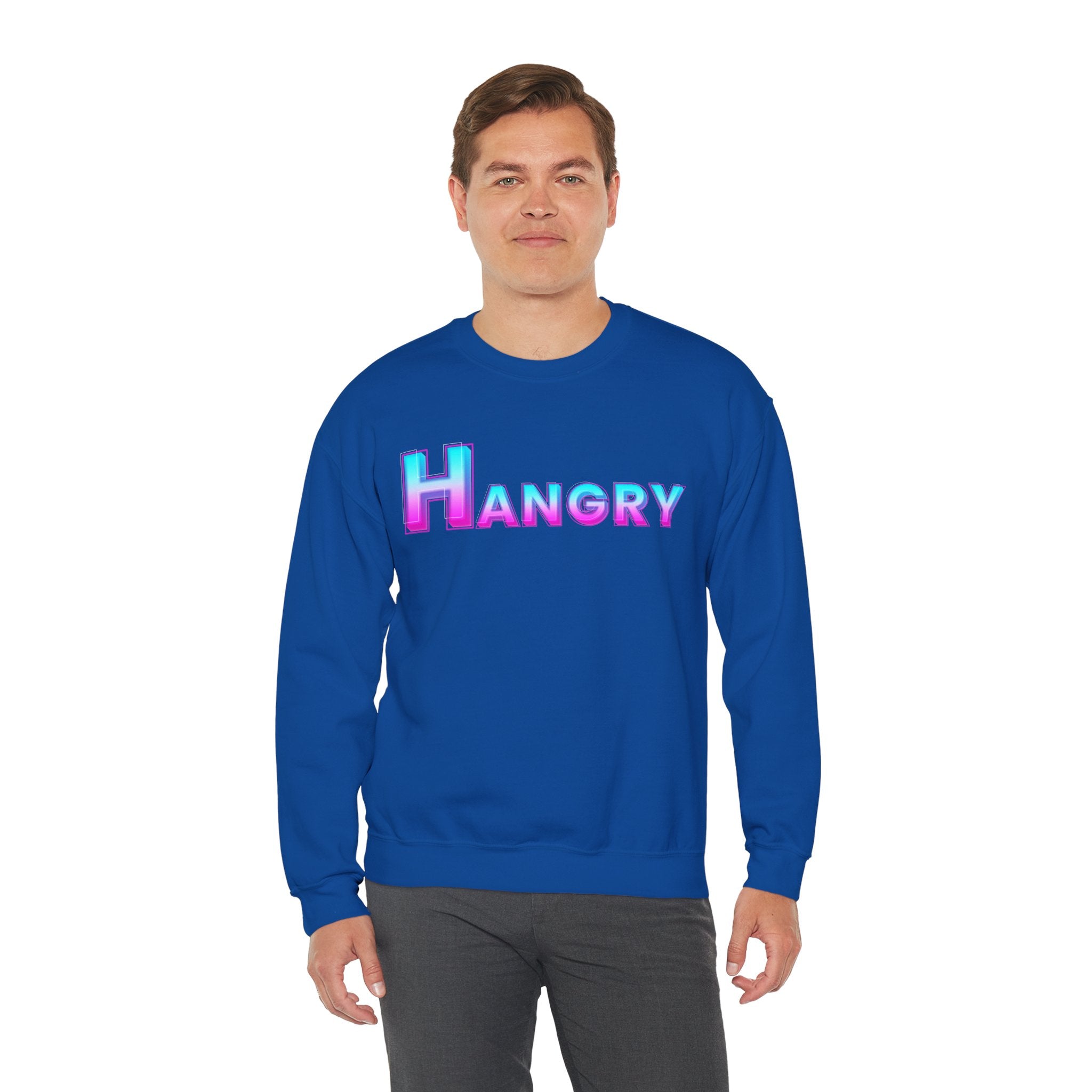 Hangry Unisex Crewneck Sweatshirt - Cozy Gift for Food Lovers, Fall Apparel, Perfect for Casual Outfits, Birthday & Holiday Gifts