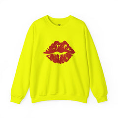 Romantic Lip Print Crewneck Sweatshirt | Perfect Gift for Her | Cozy Casual Wear, Valentine's Day, Birthday, Self-Care