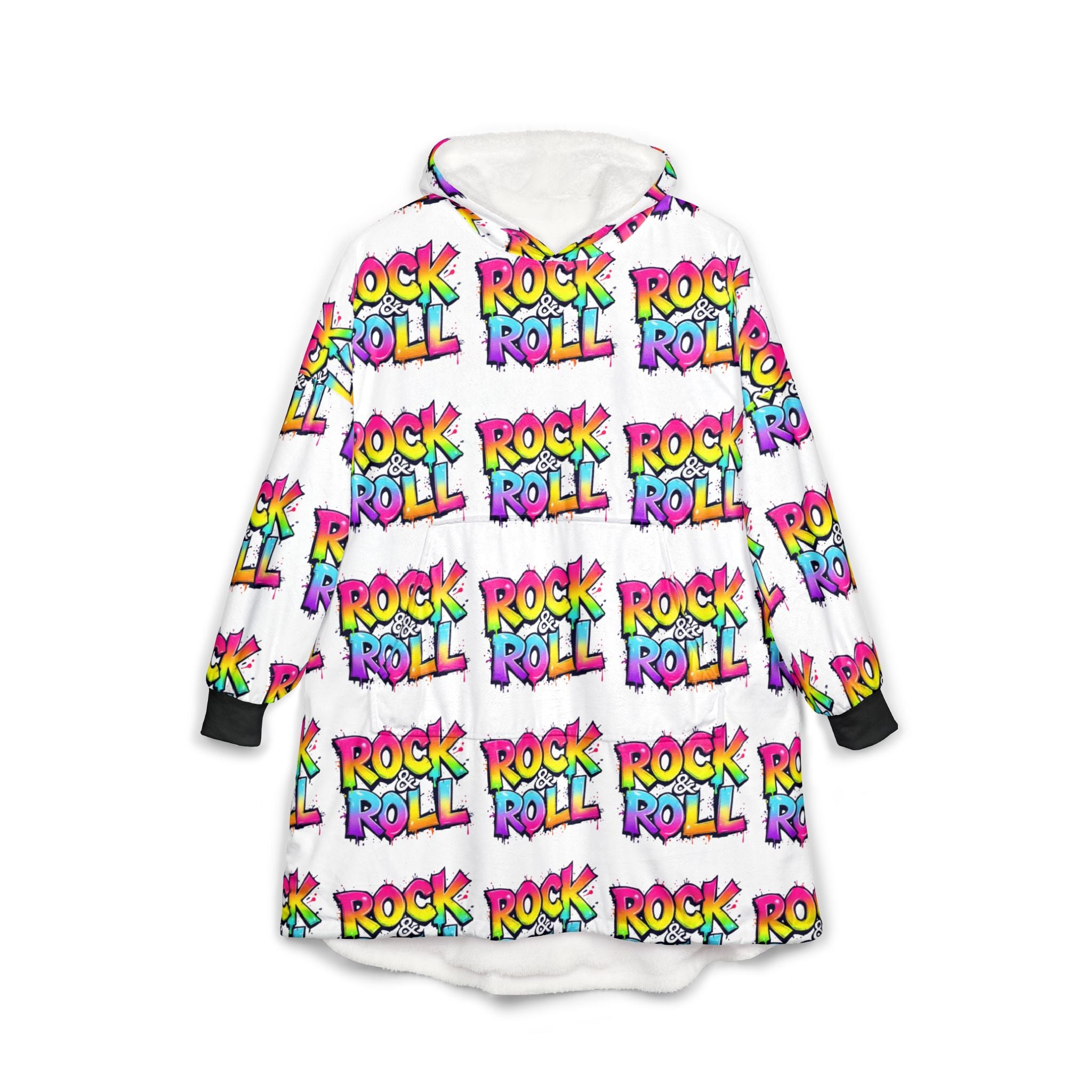 Rock & Roll Unisex Hooded Blanket - Cozy Music-Inspired Loungewear