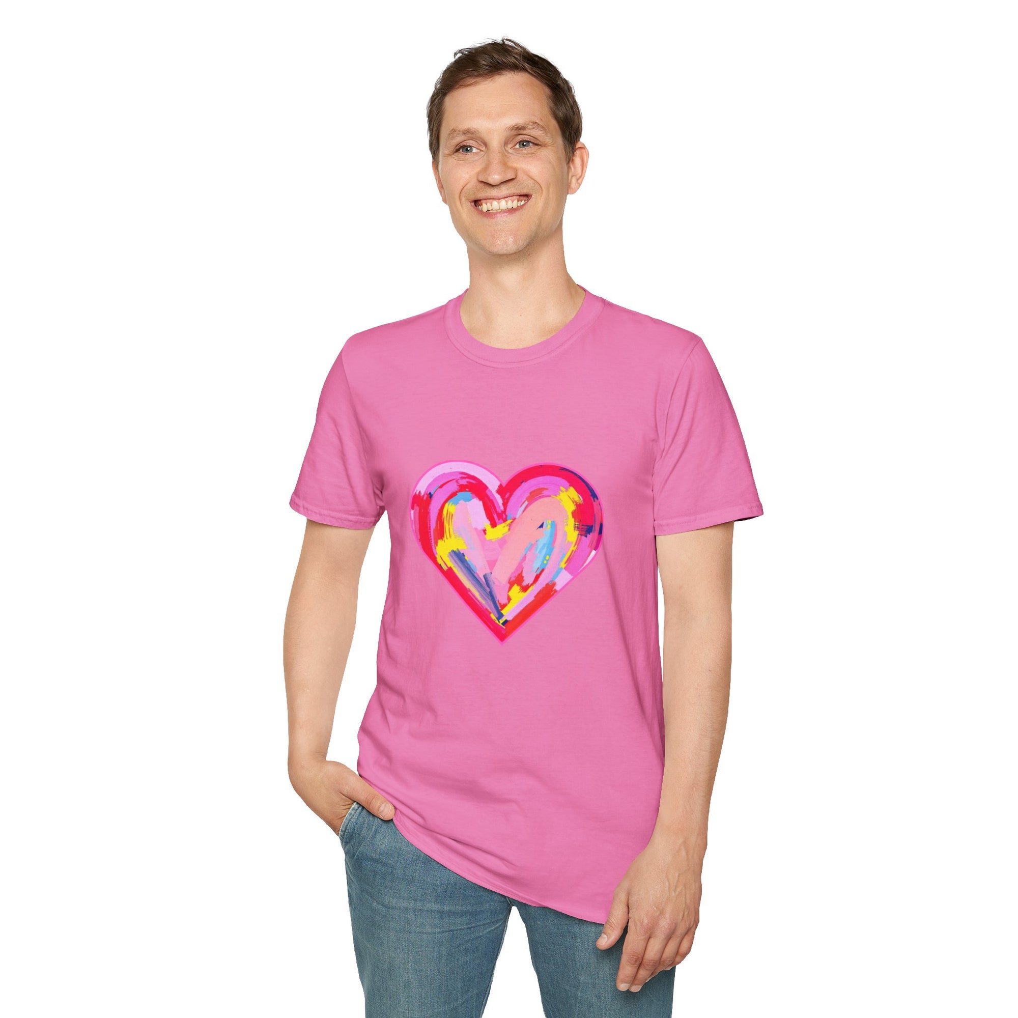 Heart Beat Unisex T-Shirt, Colorful Love Tee, Casual Graphic Tee, Gift for Friends, Valentine's Day Shirt