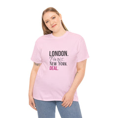 City Life Unisex Tee: London, Paris, New York Deal - Travel Shirt, Fashion Apparel, Gift for Travelers, Urban Outfit, Streetwear