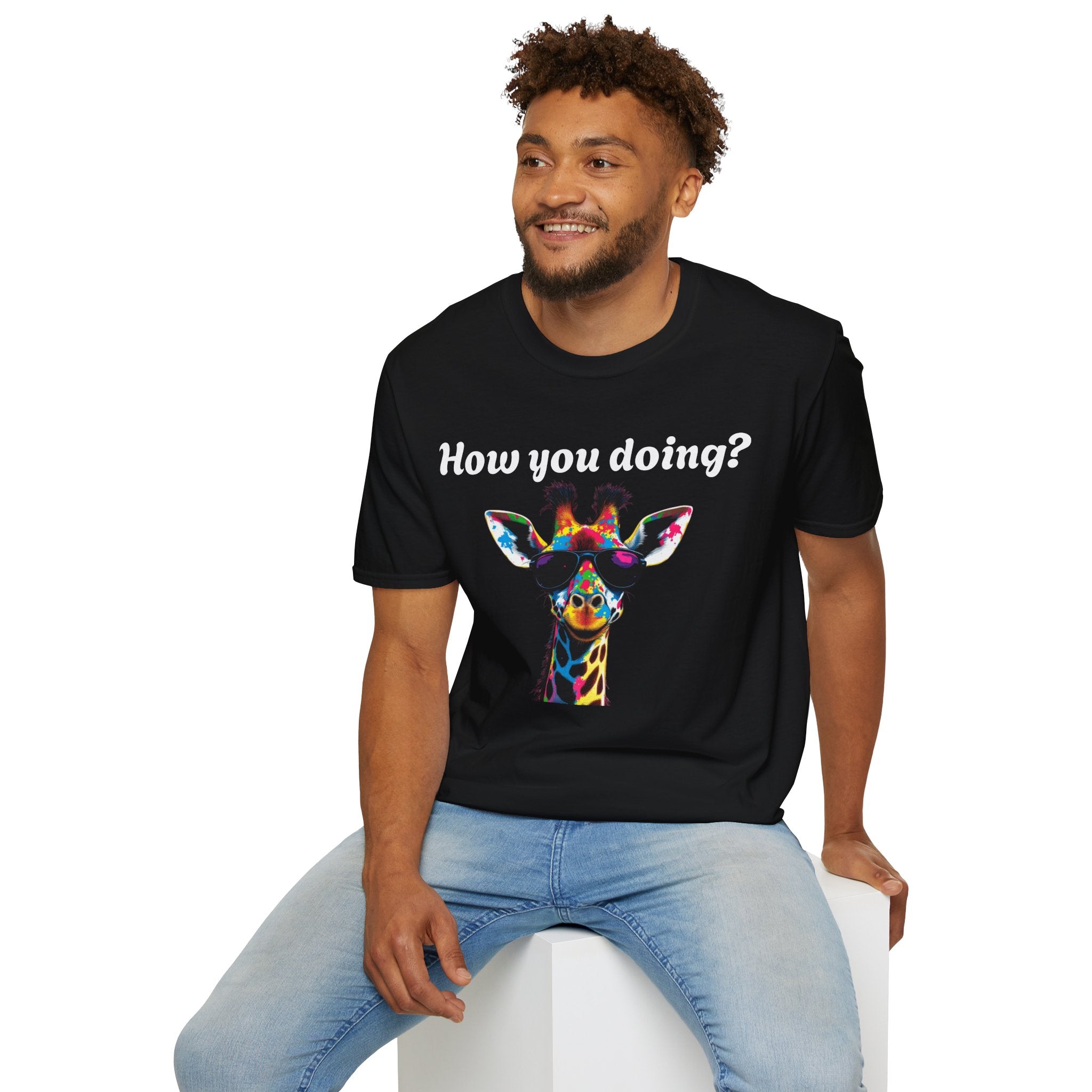 Colorful Giraffe T-Shirt: Fun Animal Tee, Gift for Animal Lovers, Quirky Statement Shirt, Cute Graphic Tee, Unique Birthday Present