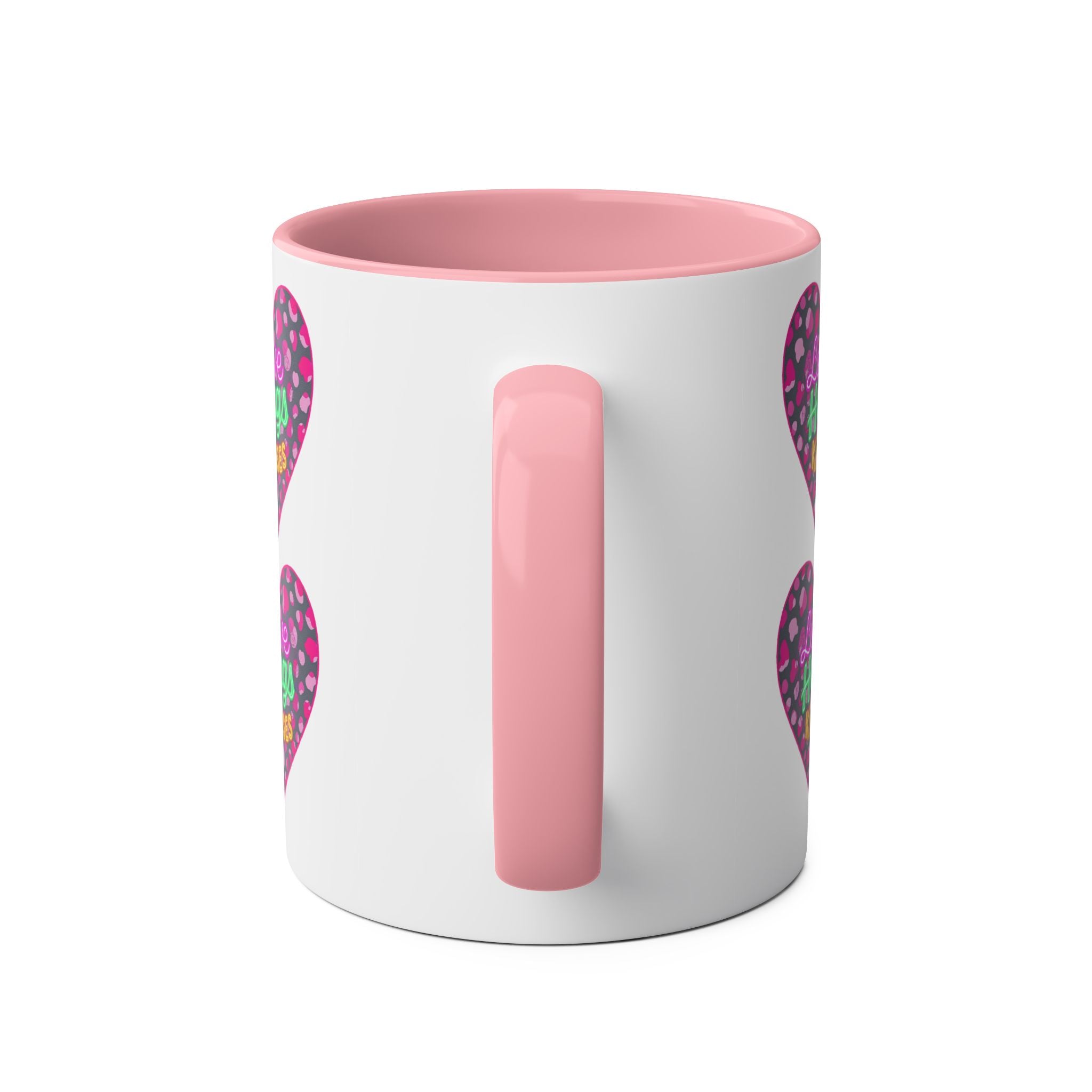 Colorful Love Mug: Perfect for Valentine's Day, Cute Gift, Coffee Break, Home Decor, Heart Design, Love Hugs Kisses
