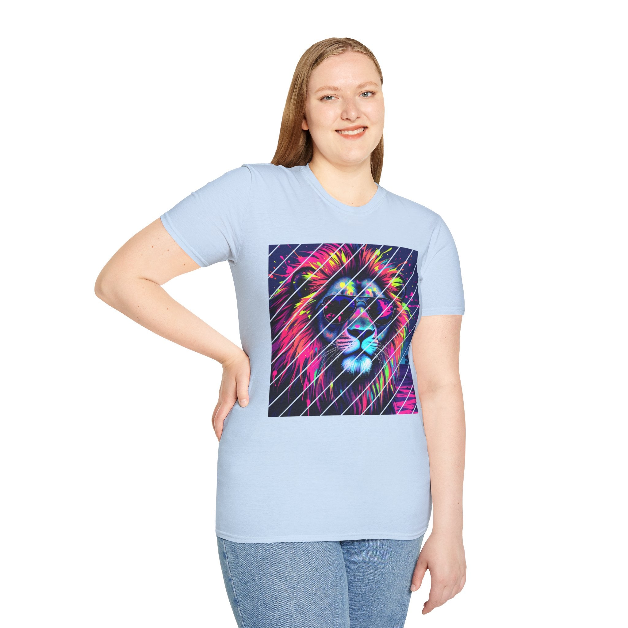 Vibrant Lion Graphic T-Shirt, Colorful Unisex Tee, Gift for Animal Lovers, Trendy Casual Wear, Perfect for Birthdays and Celebrations