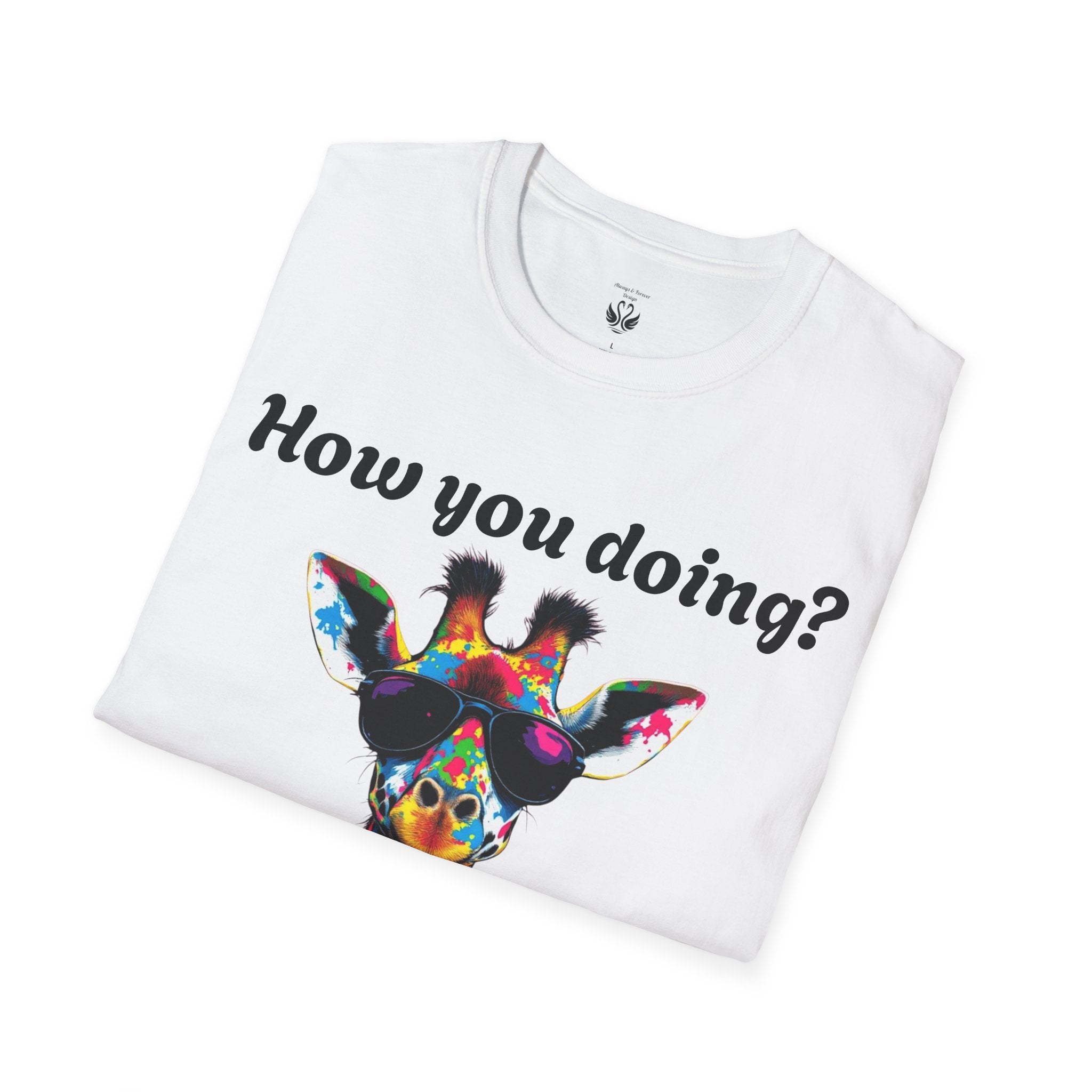 Colorful Giraffe T-Shirt: Fun Animal Tee, Gift for Animal Lovers, Quirky Statement Shirt, Cute Graphic Tee, Unique Birthday Present