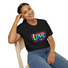 Colorful Love Unisex T-Shirt, Casual Wear, Gift for Him/Her, Valentine's Day, Family Reunion, Streetwear