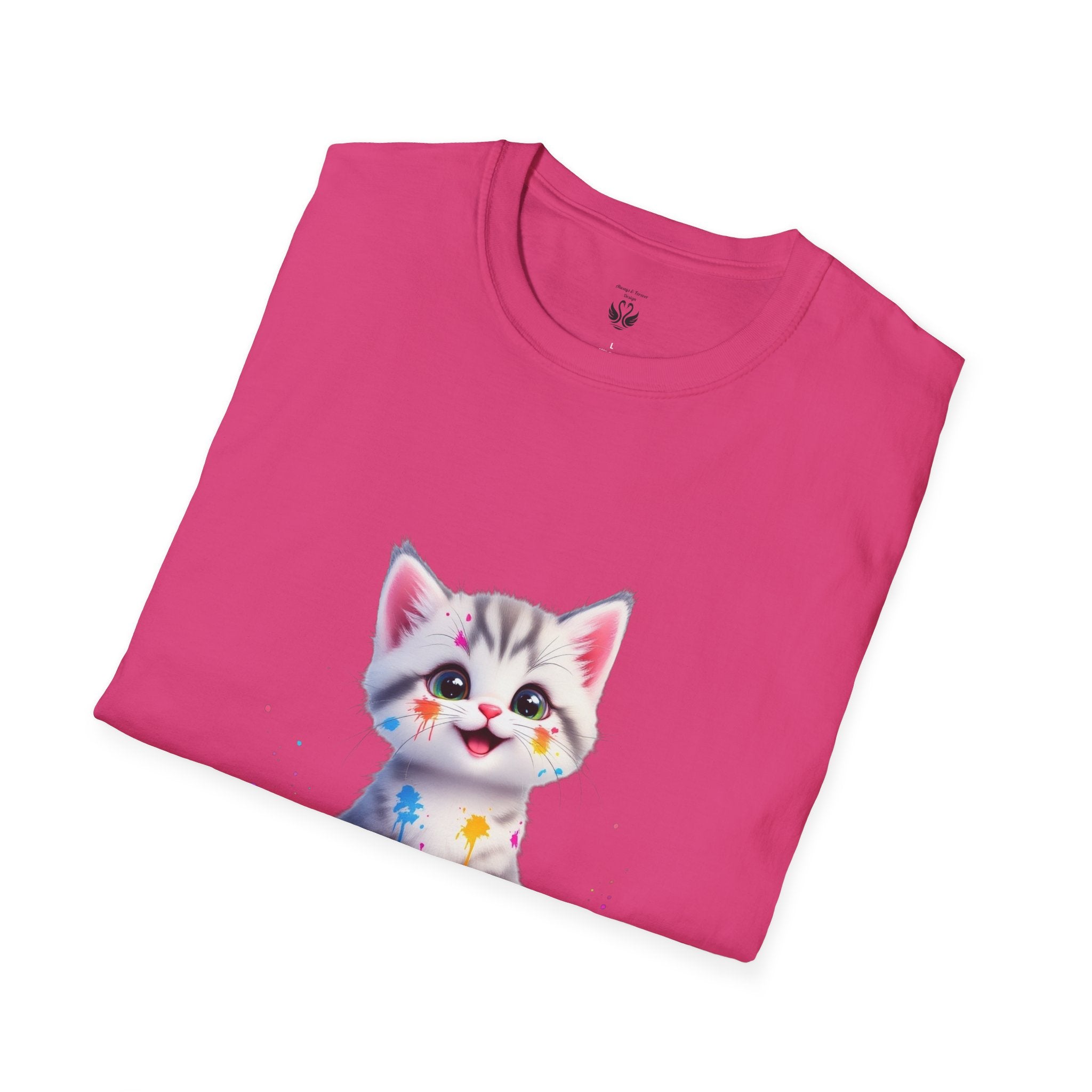 Cute Kitten Unisex Softstyle T-Shirt | Adorable Cat Tee for Animal Lovers, Gift for Birthdays, Pet Lovers, Fun Fashion, Everyday Wear