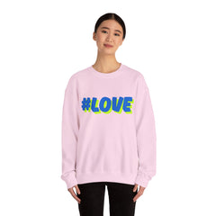 #Love Unisex Heavy Blend™ Crewneck Sweatshirt - Cozy Gift for Friends, Valentine's Day, Casual Wear, Gift for Her, Everyday Comfort