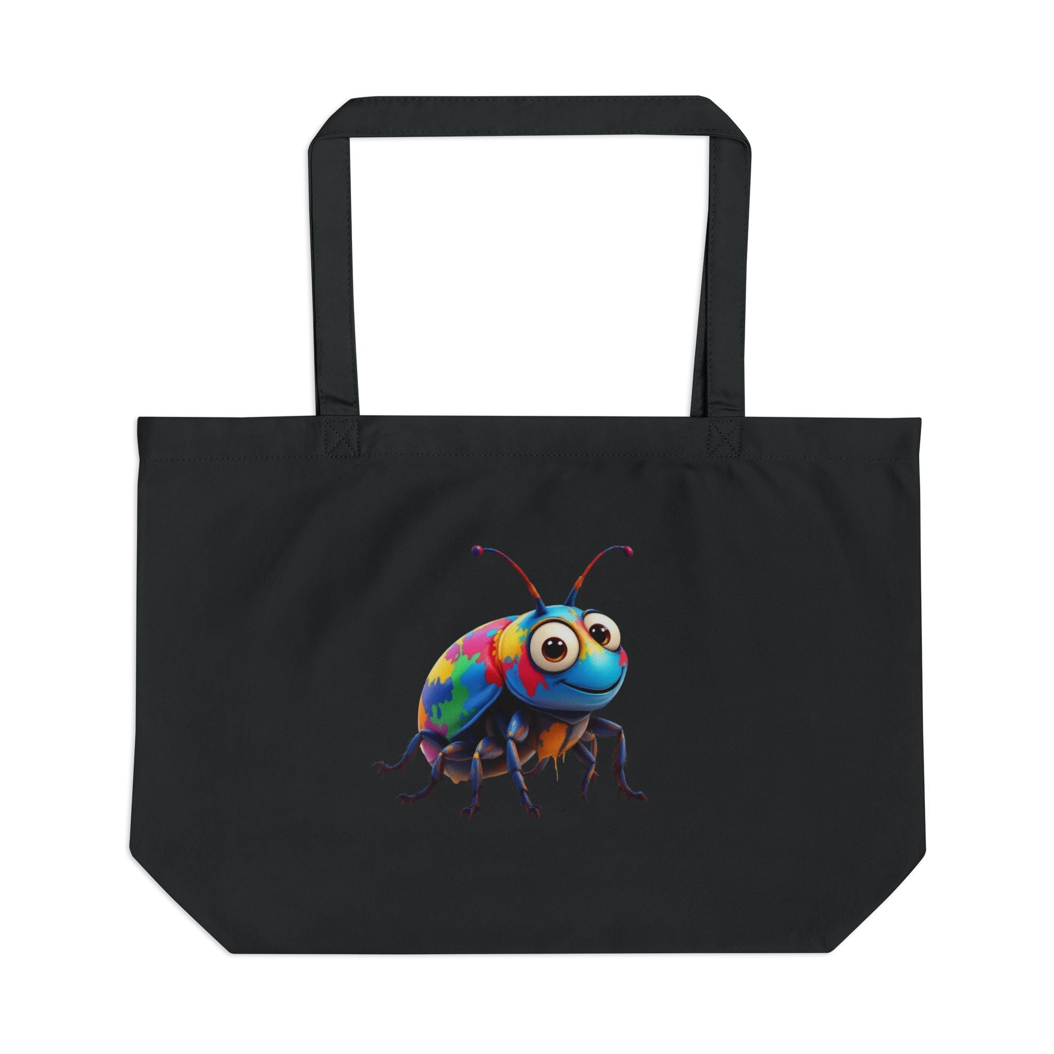 Colorful Bug Eco Tote Bag, Reusable Shopping Bag, Cute Insect Tote, Summer Beach Bag, Gift for Nature Lovers