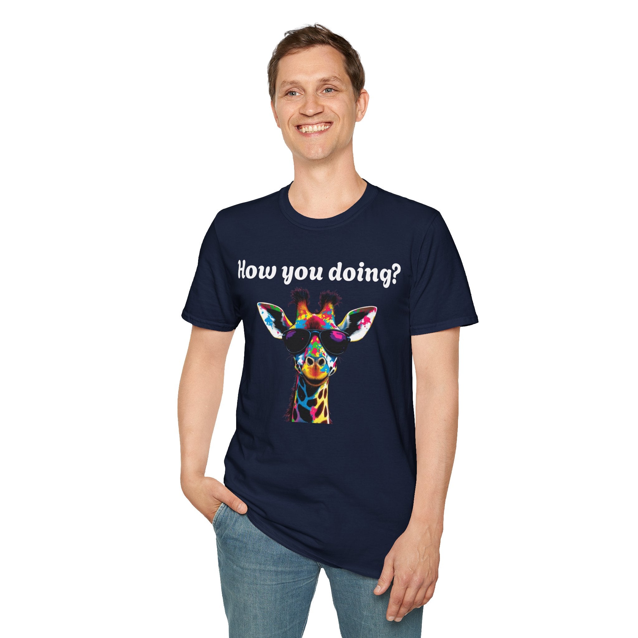 Colorful Giraffe T-Shirt: Fun Animal Tee, Gift for Animal Lovers, Quirky Statement Shirt, Cute Graphic Tee, Unique Birthday Present