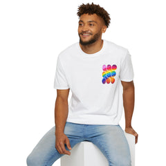 Vibrant Rainbow Softstyle T-Shirt, Unisex Pride Tee, LGBTQ+ Apparel, Colorful Casual Wear, Summer Festival Shirt