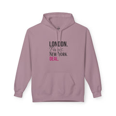Stylish Travel Cities Hoodie - London, Paris, New York Design, Cozy Unisex Sweatshirt, Travel Lover Gift, Trendy Fashion