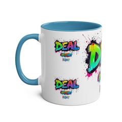 Colorful Graffiti Coffee Mug - 11oz Two-Tone "DEAL Canterbury"