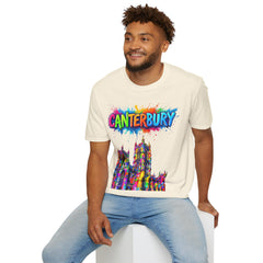 Canterbury Colorful T-Shirt | Vibrant Graphic Tee, Unisex Fashion, Travel Souvenir, Art Lovers Gift, Summer Wardrobe Essential