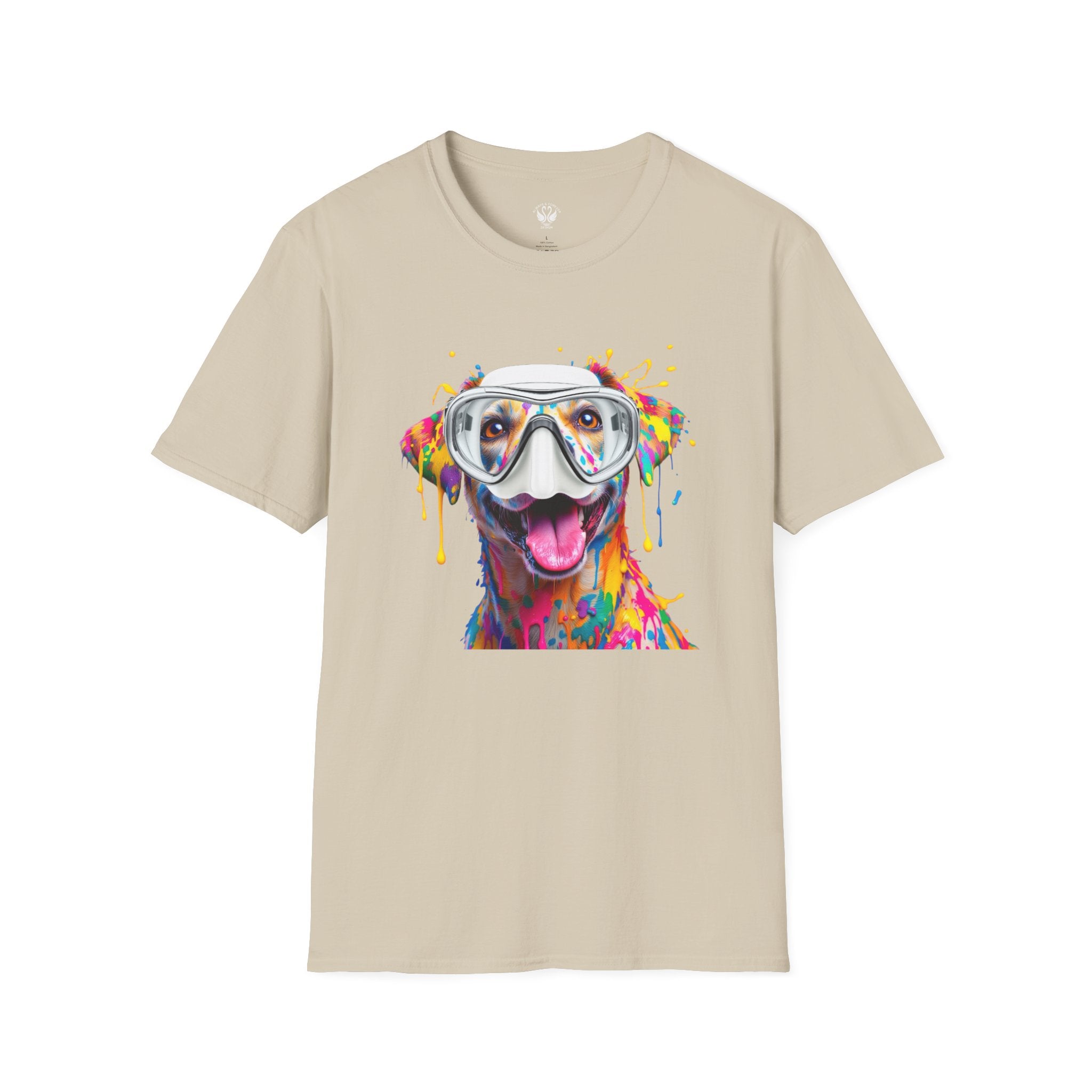 Vibrant Dog Art Unisex T-Shirt – Cute Pet Lover Gift, Animal Artwork Tee, Colorful Dog Graphic Top, Unique Gift for Dog Owners