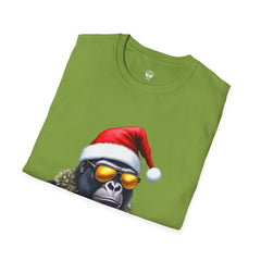 Cool Gorilla Santa T-Shirt | Funny Holiday Tee | Unisex Gift for Christmas, Party Wear, Family Gathering, Casual Style