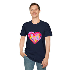 Heart Beat Unisex T-Shirt, Colorful Love Tee, Casual Graphic Tee, Gift for Friends, Valentine's Day Shirt
