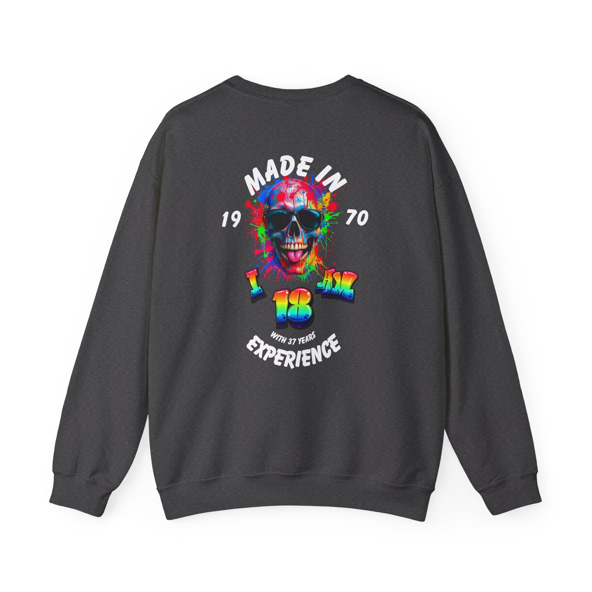Vibrant Skull Sweatshirt - Unisex Crewneck, Colorful Graphic, Perfect for Casual Wear, Gifts for Friends, Halloween & Parties